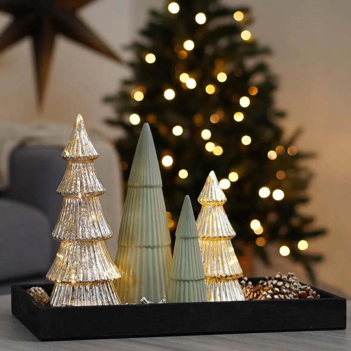 Kegel Kerstboom | Mat Groen | 26 Cm | Porselein