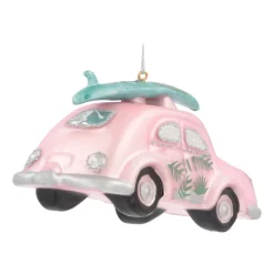 Kershanger Retro Kever | Glas | Roze | 12cm