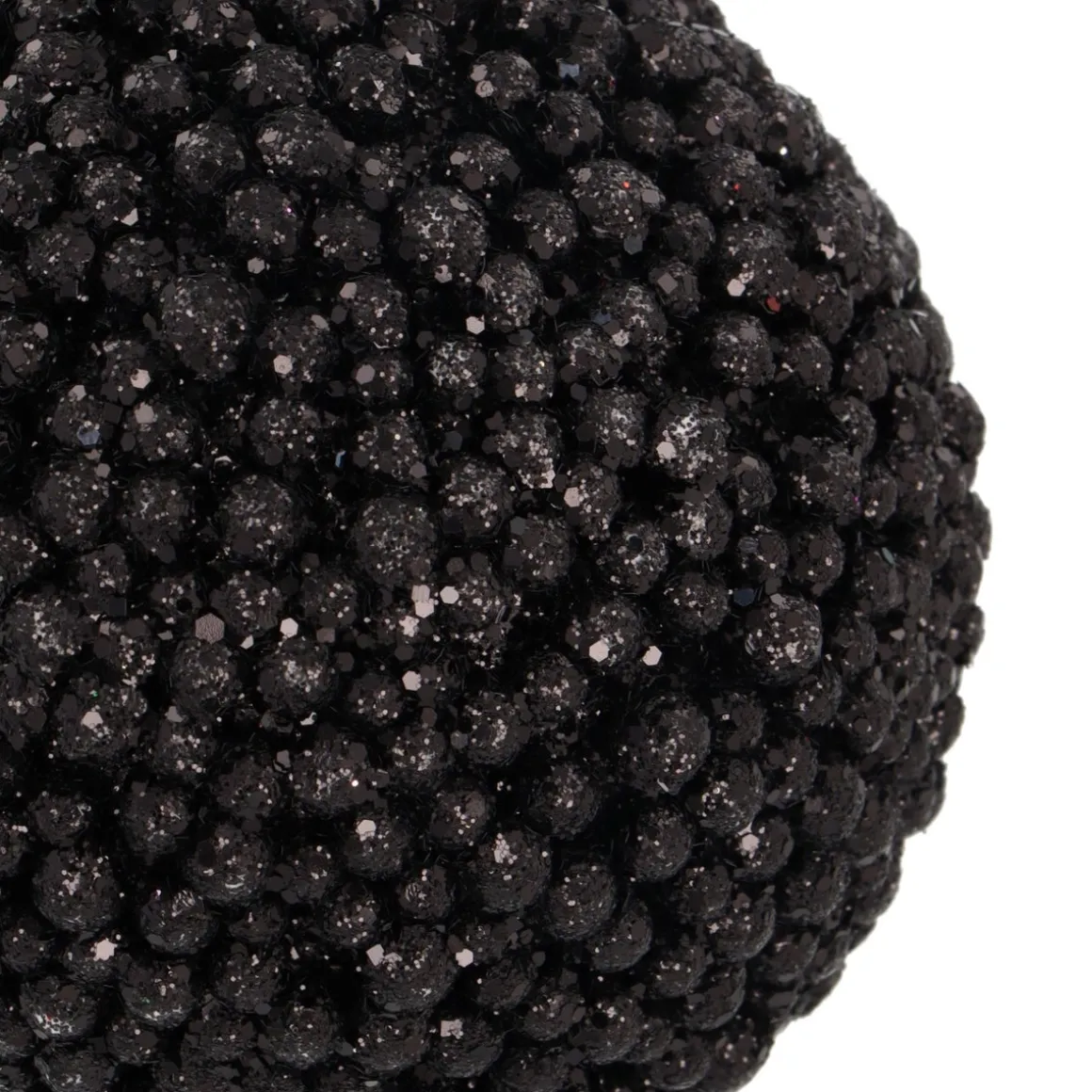 Kerstbal Met Kraaltjes | Zwart | 8 Cm