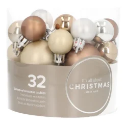 Kerstballen 32 St | Home Sweet Home Mix | Kunststof | 2,5 - 4 Cm | In Koker