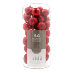Kerstballen 44 St | Kerstrood | Kunststof | 5-8 Cm | In Koker