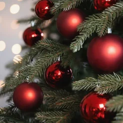 Kerstballen 44 St | Kerstrood | Kunststof | 5-8 Cm | In Koker