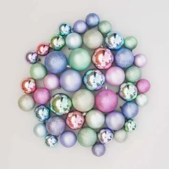 Kerstballen 44 St | Multi Pastel | Kunststof | 5-8 Cm | In Koker