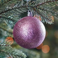 Kerstballen 6 St | Oudroze | Kunststof | 7 Cm