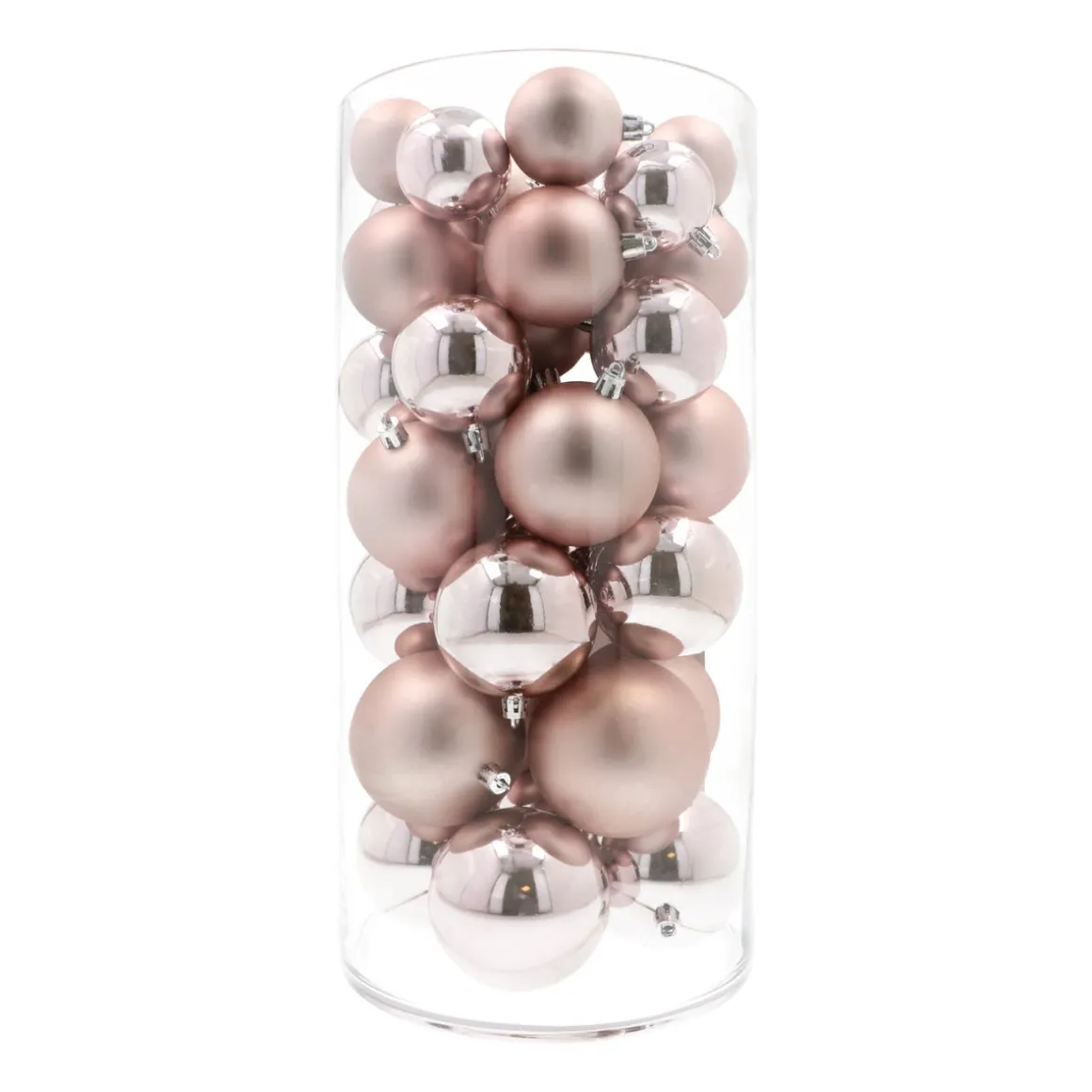 Kerstballen 44 St | Oudroze | Kunststof | 5-8 Cm | In Koker