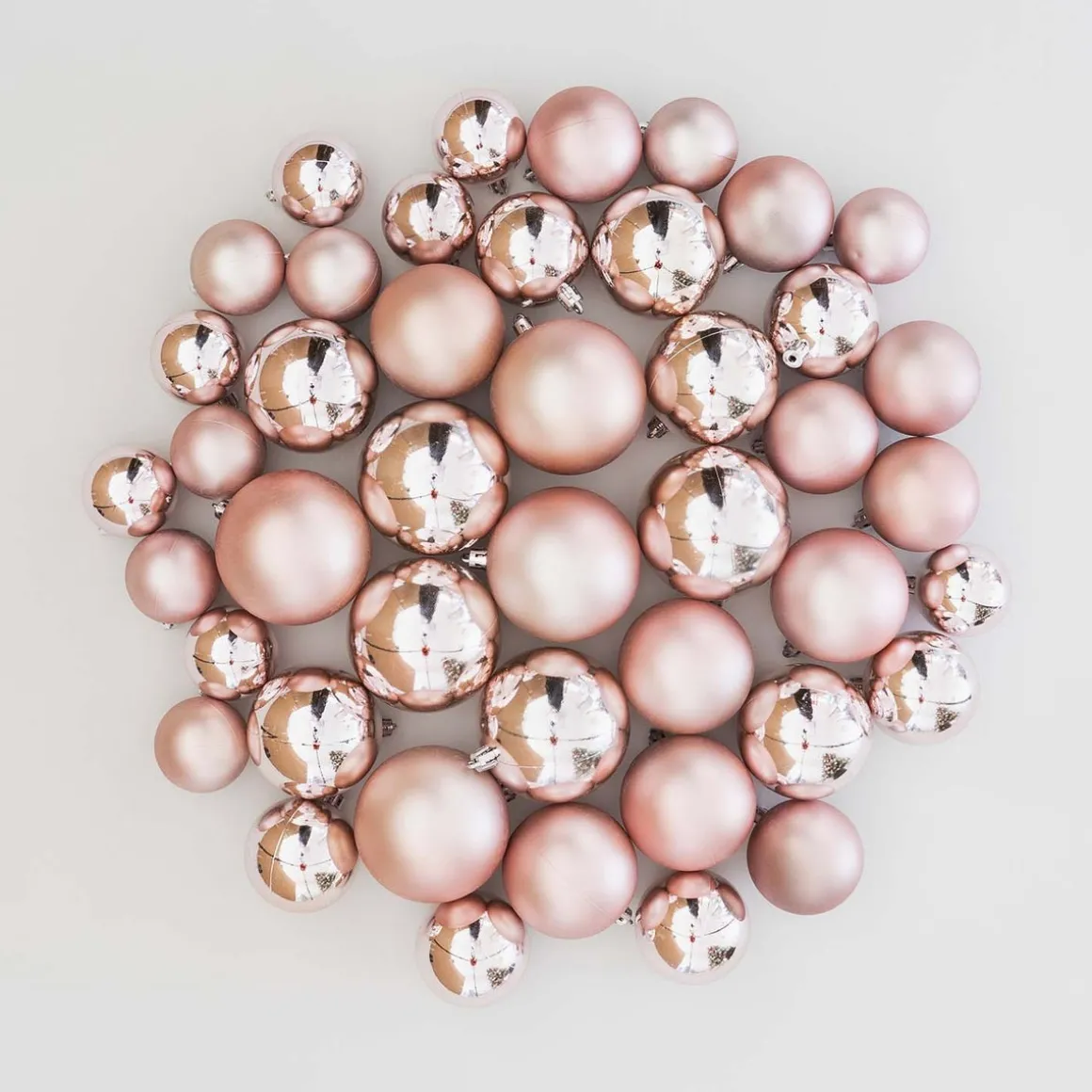 Kerstballen 44 St | Oudroze | Kunststof | 5-8 Cm | In Koker