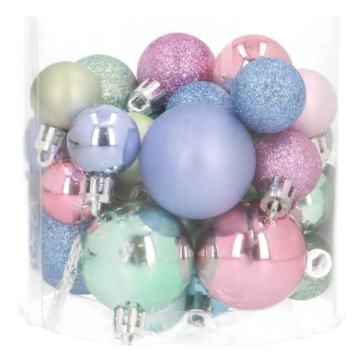 Kerstballen 32 St | Pastelmix | Kunststof | 2,5 - 4 Cm | In Koker