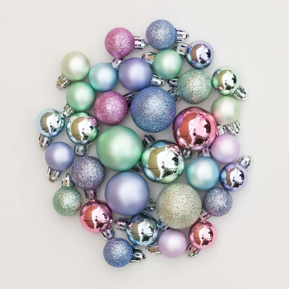 Kerstballen 32 St | Pastelmix | Kunststof | 2,5 - 4 Cm | In Koker