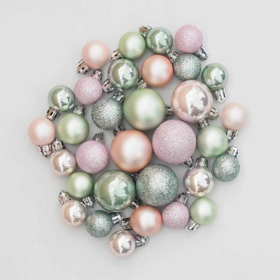 Kerstballen 32 St | Romantic Pastel | Kunststof | 2,5 - 4 Cm | In Koker