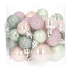 Kerstballen 32 St | Romantic Pastel | Kunststof | 2,5 - 4 Cm | In Koker
