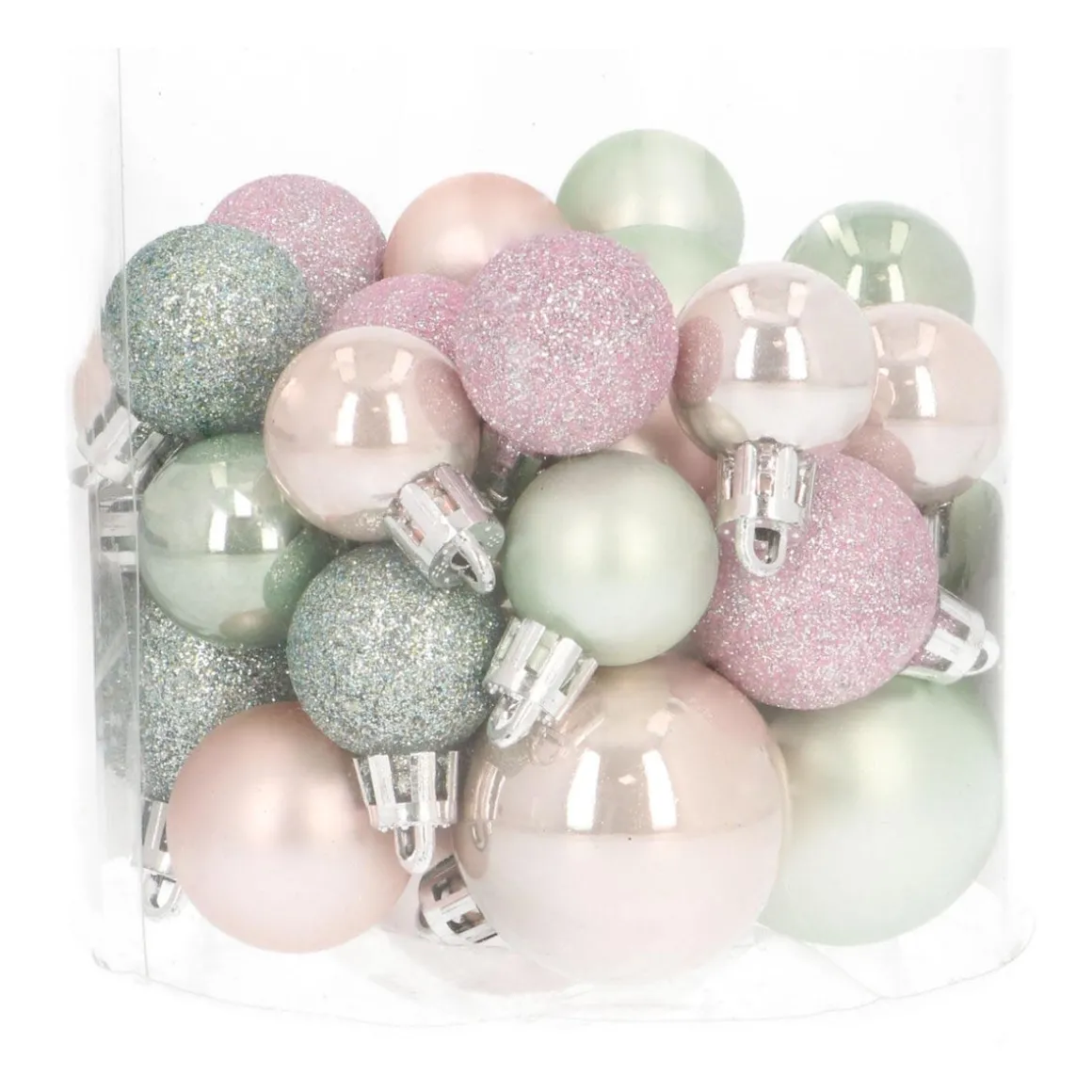 Kerstballen 32 St | Romantic Pastel | Kunststof | 2,5 - 4 Cm | In Koker