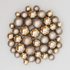 Kerstballen 44 St | Taupe | Kunststof | 5-8 Cm | In Koker