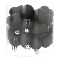 Kerstballen 32 St | Zwart | Kunststof | 2,5 - 4 Cm | In Koker