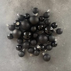 Kerstballen 32 St | Zwart | Kunststof | 2,5 - 4 Cm | In Koker