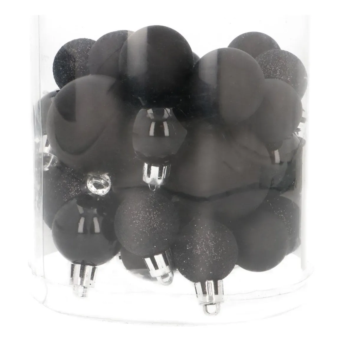 Kerstballen 32 St | Zwart | Kunststof | 2,5 - 4 Cm | In Koker
