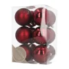 Kerstballen Set 12 St | Bordeauxrood | Kunststof | 7 Cm