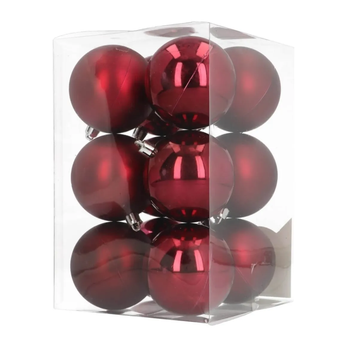 Kerstballen Set 12 St | Bordeauxrood | Kunststof | 7 Cm