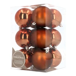 Kerstballen Set 12 St | Brons | Kunststof