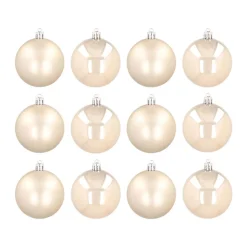 Kerstballen Set 12 St | Champagne | Kunststof
