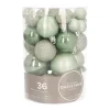 Kerstballen Set 36 St | Kunststof | 2,5 - 5 Cm | Eucalyptus | In Koker