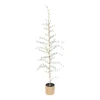 Kerstboom 120 Cm In Pot Met LED En Frost Look