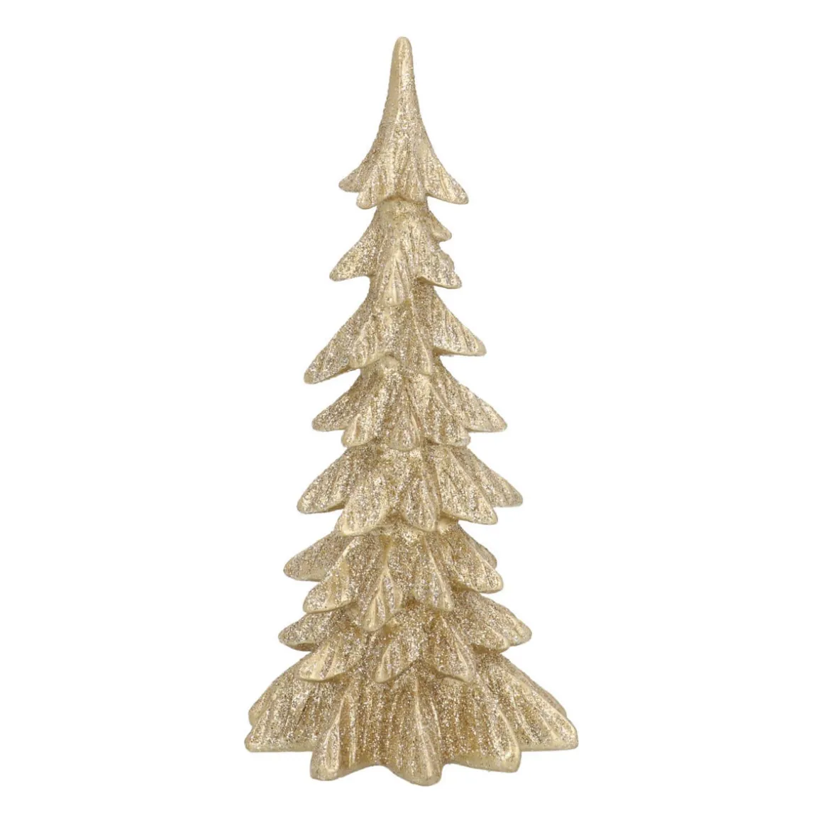 Kerstboom Champagne Met Sneeuw 19cm Polyresin