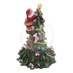 Kerstboom Met Sneeuwbol | Muziek | ⌀9cm | 19 Cm Hoog