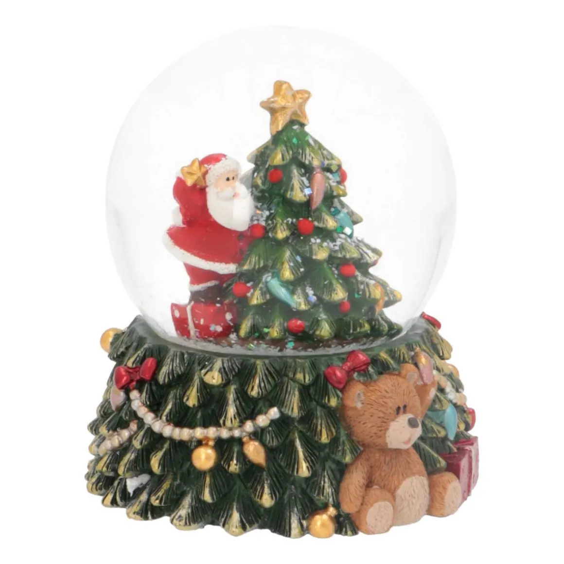 Kerstboom Met Sneeuwbol | ⌀6cm | 9cm Hoog