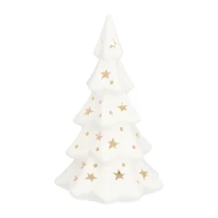 Kerstboom Porselein 17 Cm Wit LED