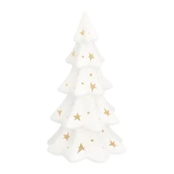 Kerstboom Porselein 22 Cm Wit LED