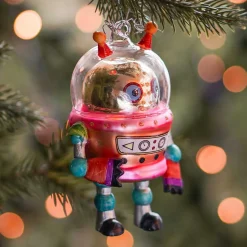 Kersthanger Alien Robot | Glas | Multi | 12cm