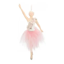 Kersthanger Ballerina Met Rokje 18 Cm Roze