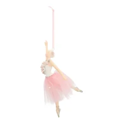Kersthanger Ballerina Met Rokje 18 Cm Roze