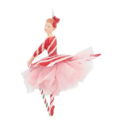 Kersthanger Ballerina Met Zuurstok | Polyresin | 16cm