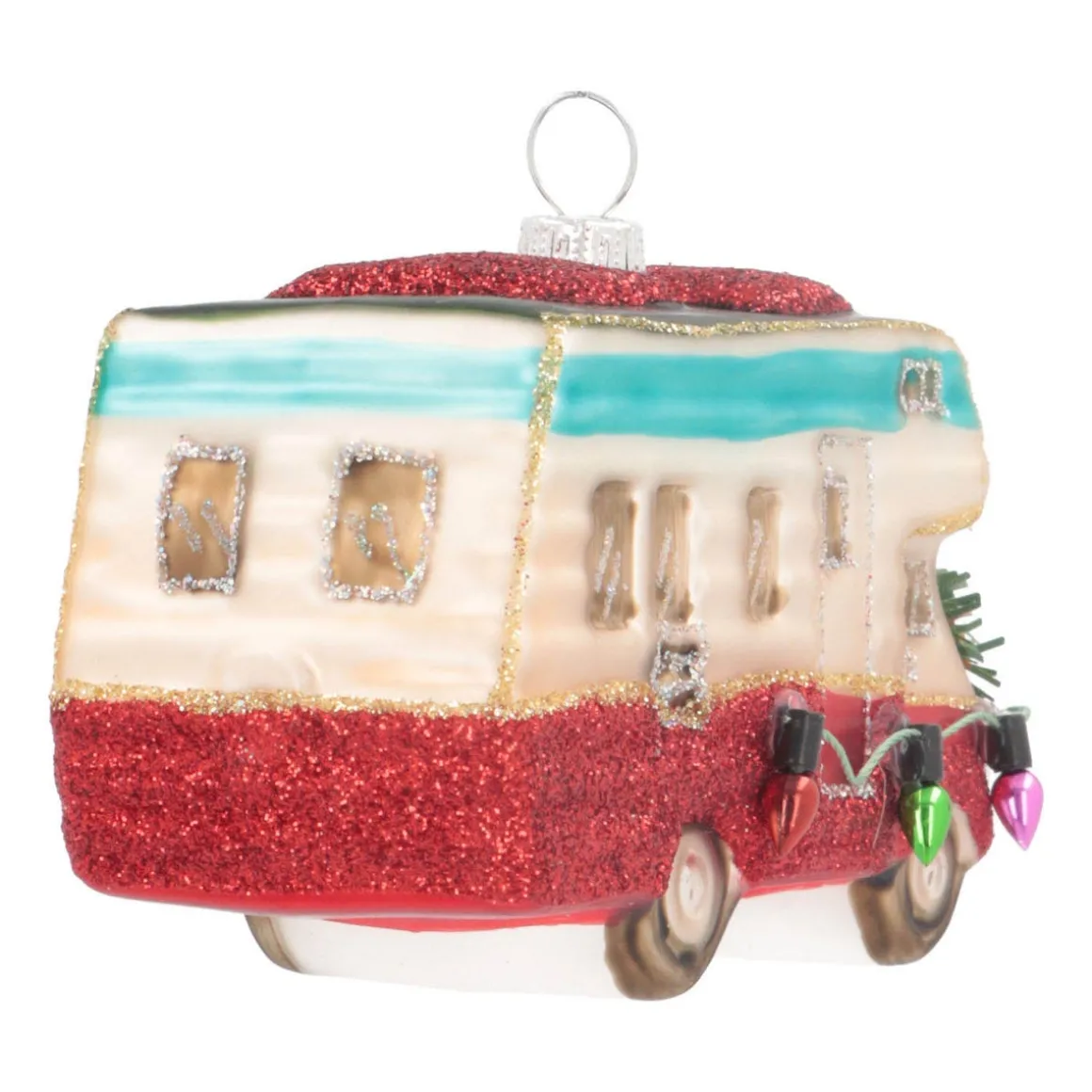 Kersthanger Camper | Glas | Rood | 11cm