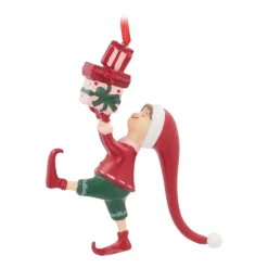Kersthanger Elf Met Cadeaus | Polyresin | 13cm