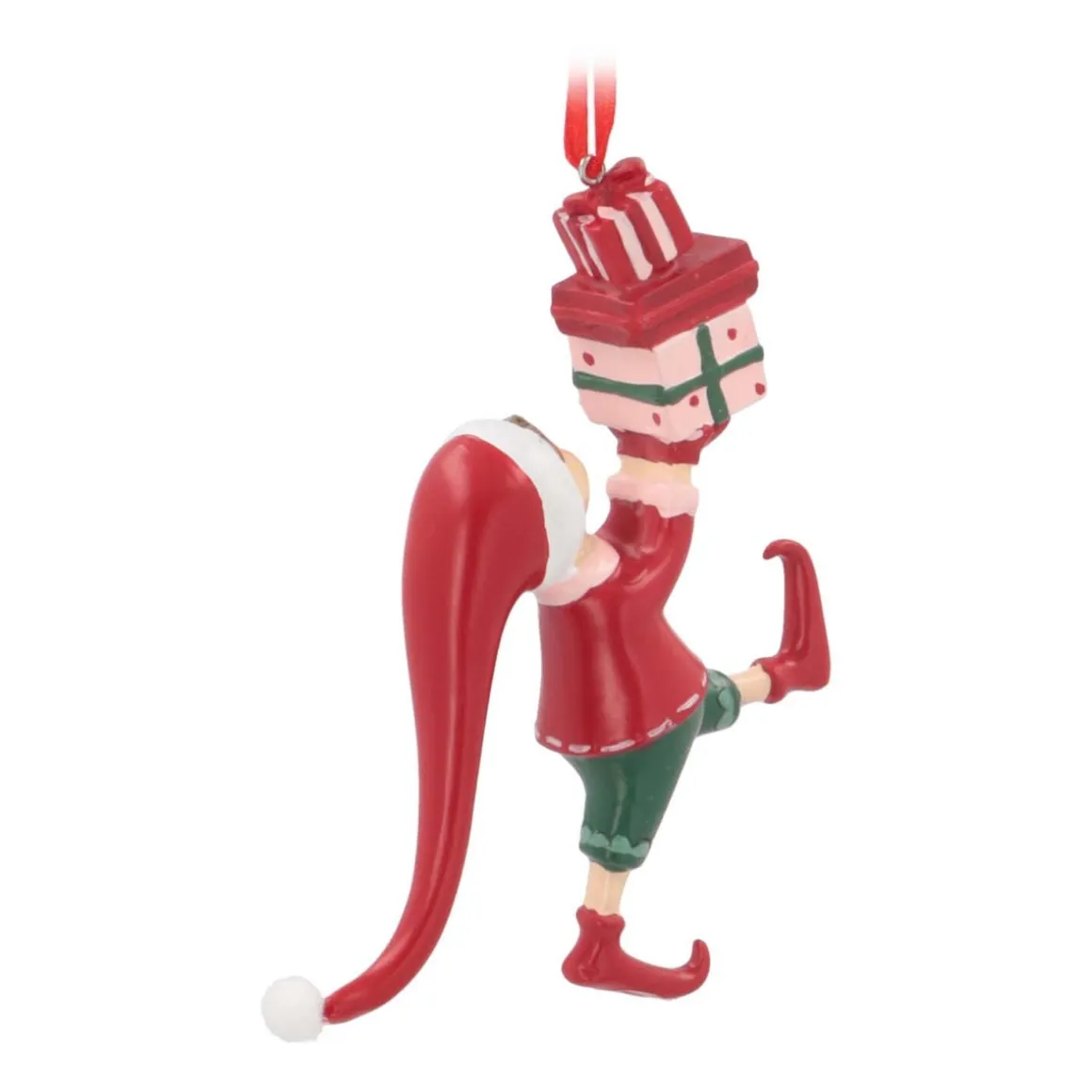 Kersthanger Elf Met Cadeaus | Polyresin | 13cm