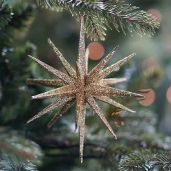 Kersthanger Geometrische Ster | 3D |  Licht Goud | Kunststof | 15cm