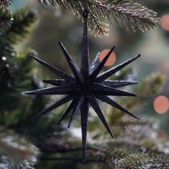 Kersthanger Geometrische Ster | 3D | Zwart | Kunststof | 15cm