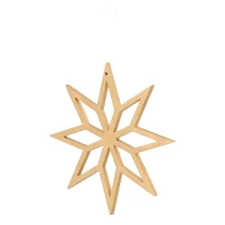 Kersthanger Geometrische Ster Hout 12 Cm Goud