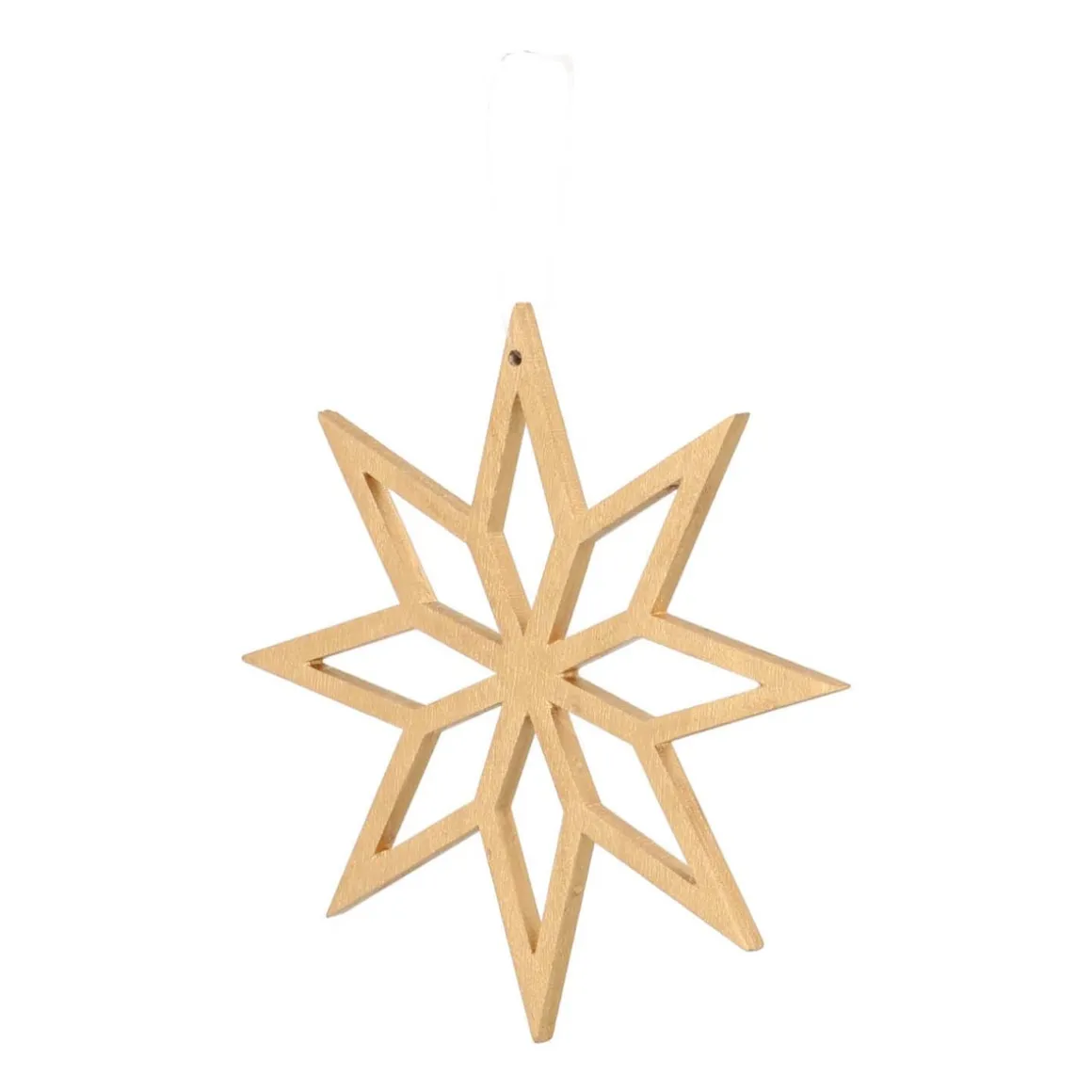 Kersthanger Geometrische Ster Hout 12 Cm Goud