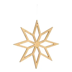 Kersthanger Geometrische Ster Hout 12 Cm Goud