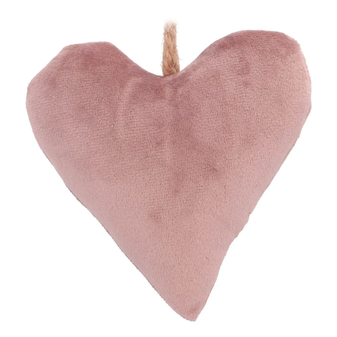 Kersthanger Hart | Flanel | Oudroze | 12 Cm