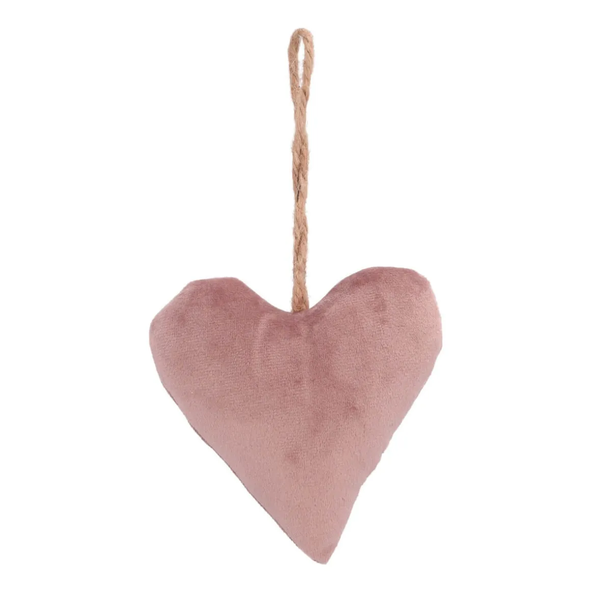 Kersthanger Hart | Flanel | Oudroze | 12 Cm