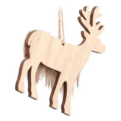 Kersthanger Hertje Met Vacht | Bruin | 12 Cm