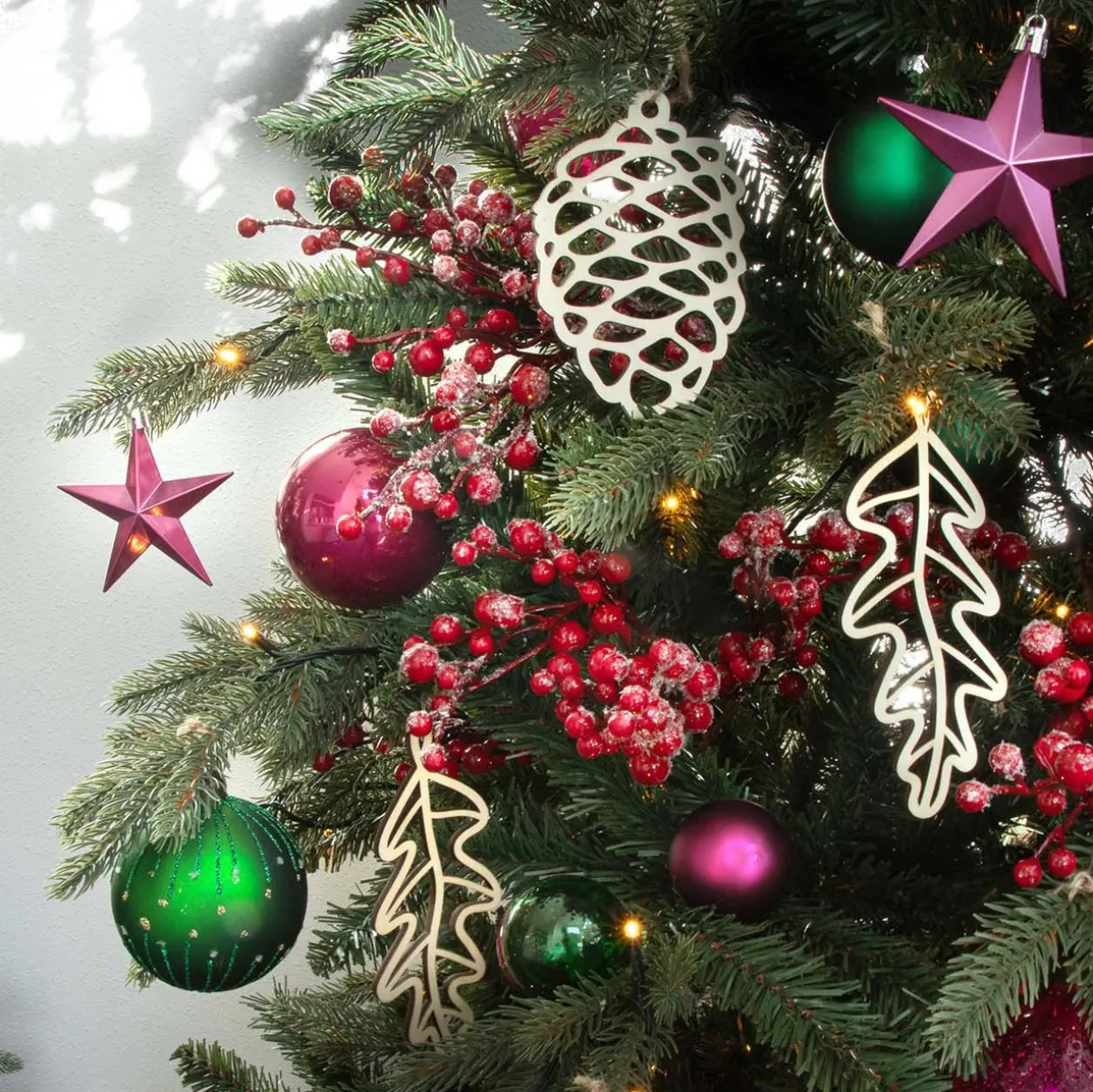 Kersthanger Houten Boomblad | 15 Cm