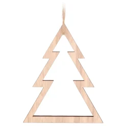 Kersthanger Houten Dennenboom | Bruin | 15 Cm