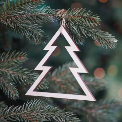 Kersthanger Houten Dennenboom | Bruin | 15 Cm