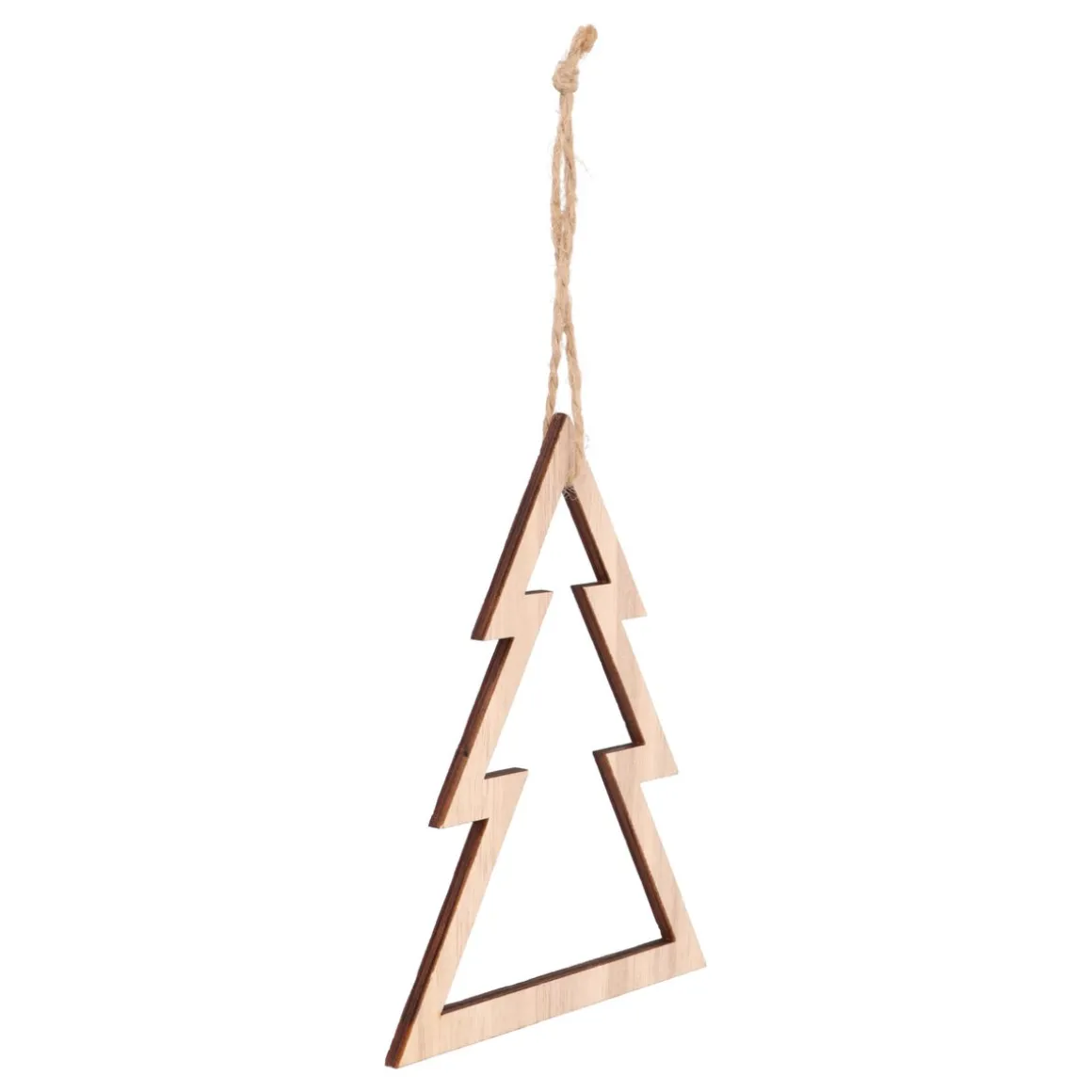 Kersthanger Houten Dennenboom | Bruin | 15 Cm