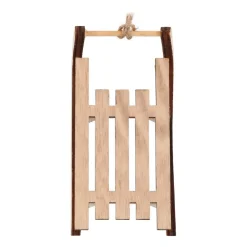 Kersthanger Houten Slee | Bruin | 10 Cm